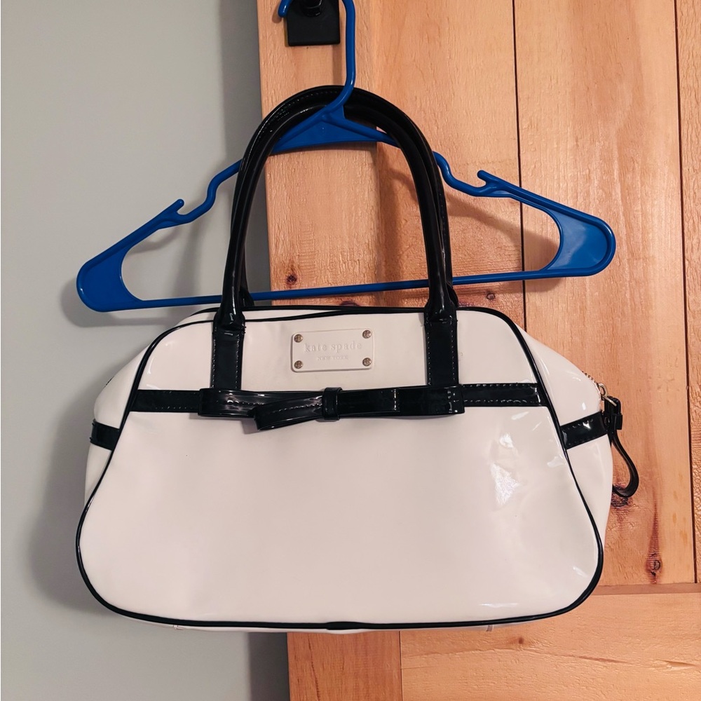 Kate Spade black and white patent leather purse